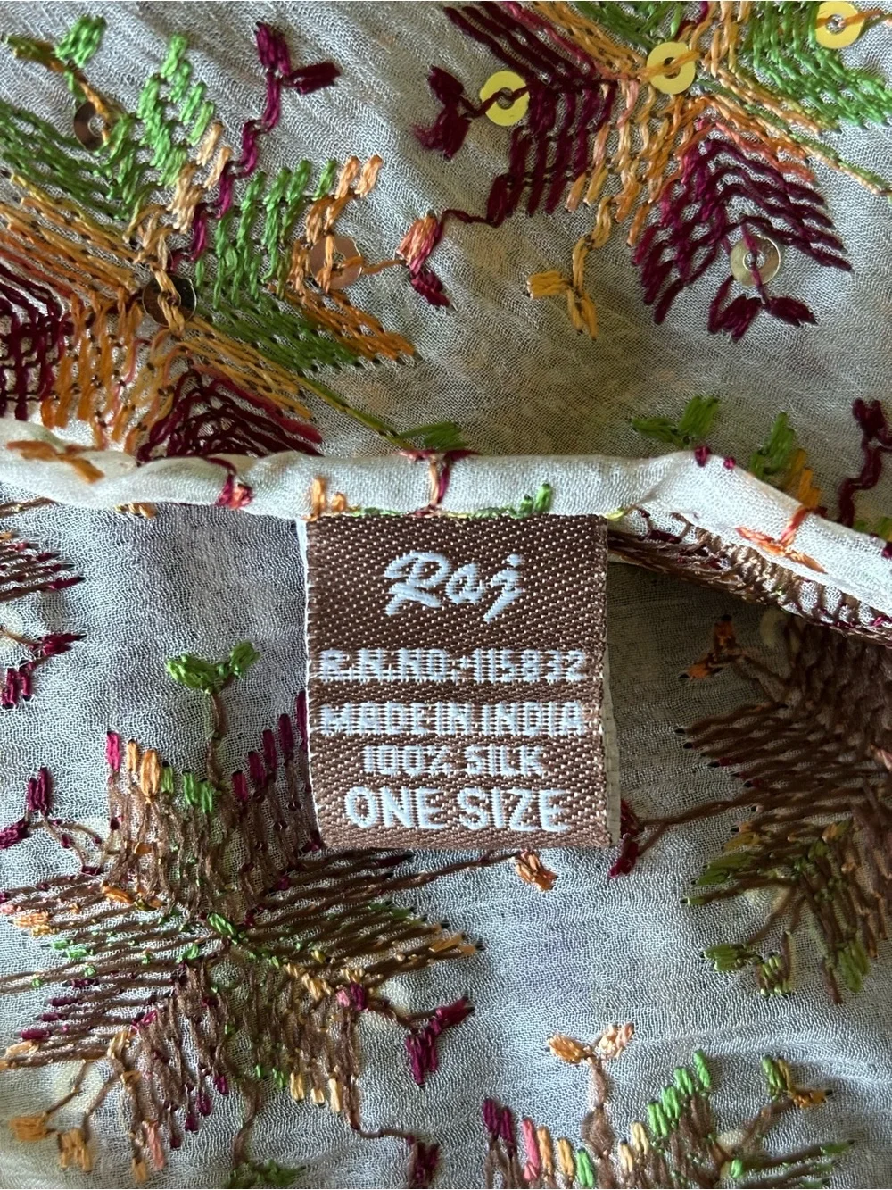 Raj Brand Fashion Infinity Scarf Autumn Colors w/Gold Sequins from Anthropologie
